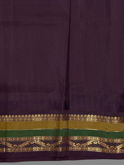 Gap Border Checks White Cream Colour Pure Silk Saree
