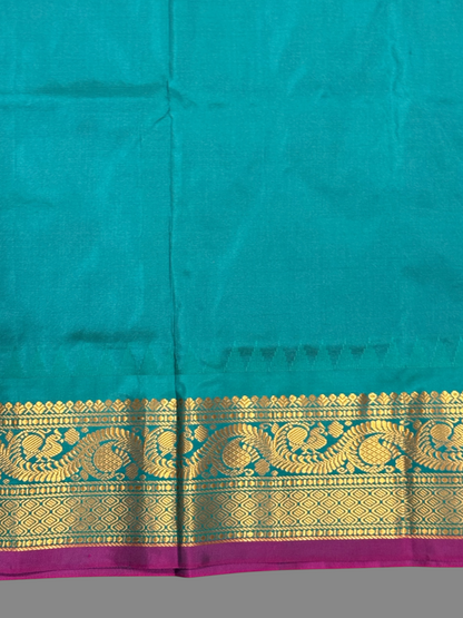 Gap Border Checks Pink Pure Silk Saree