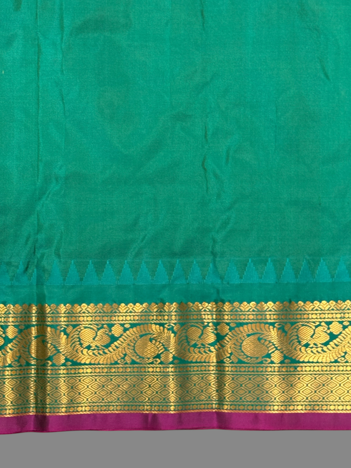 Shilpi Border Tangerine Orange Pure Silk Saree