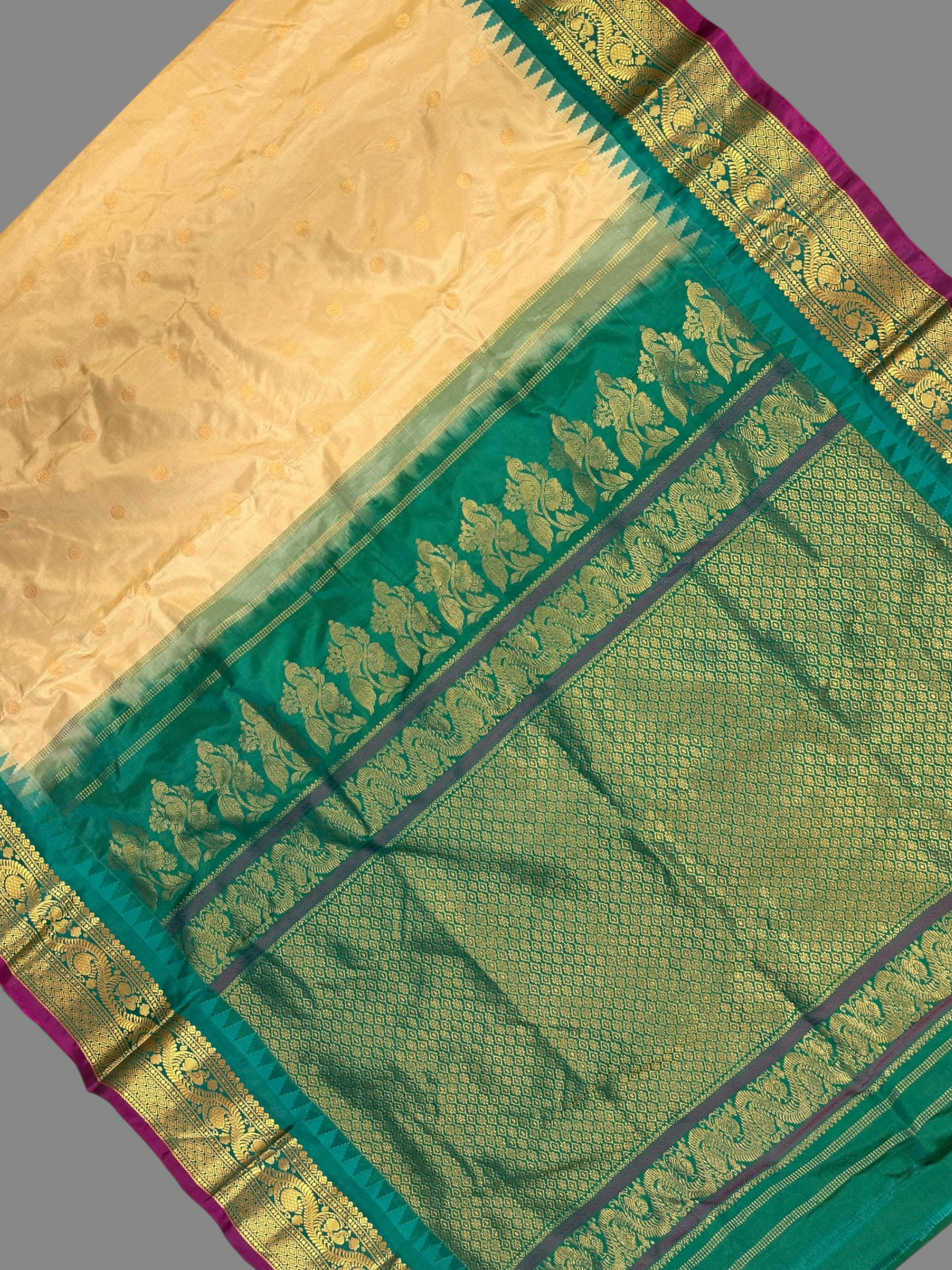 Shilpi Border Half White Pure Silk Saree