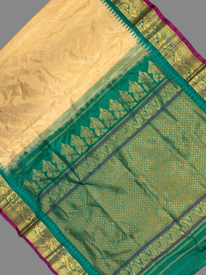 Shilpi Border Half White Pure Silk Saree