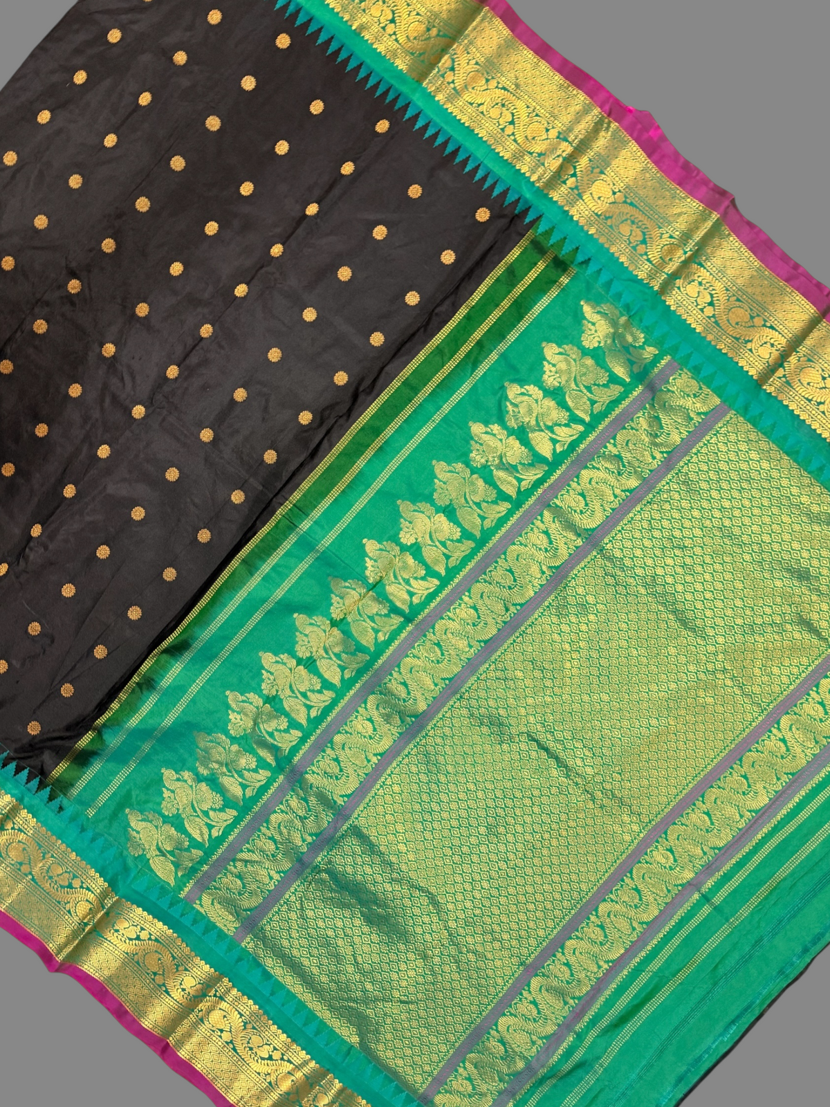 Shilpi  Border Black Pure Silk Saree
