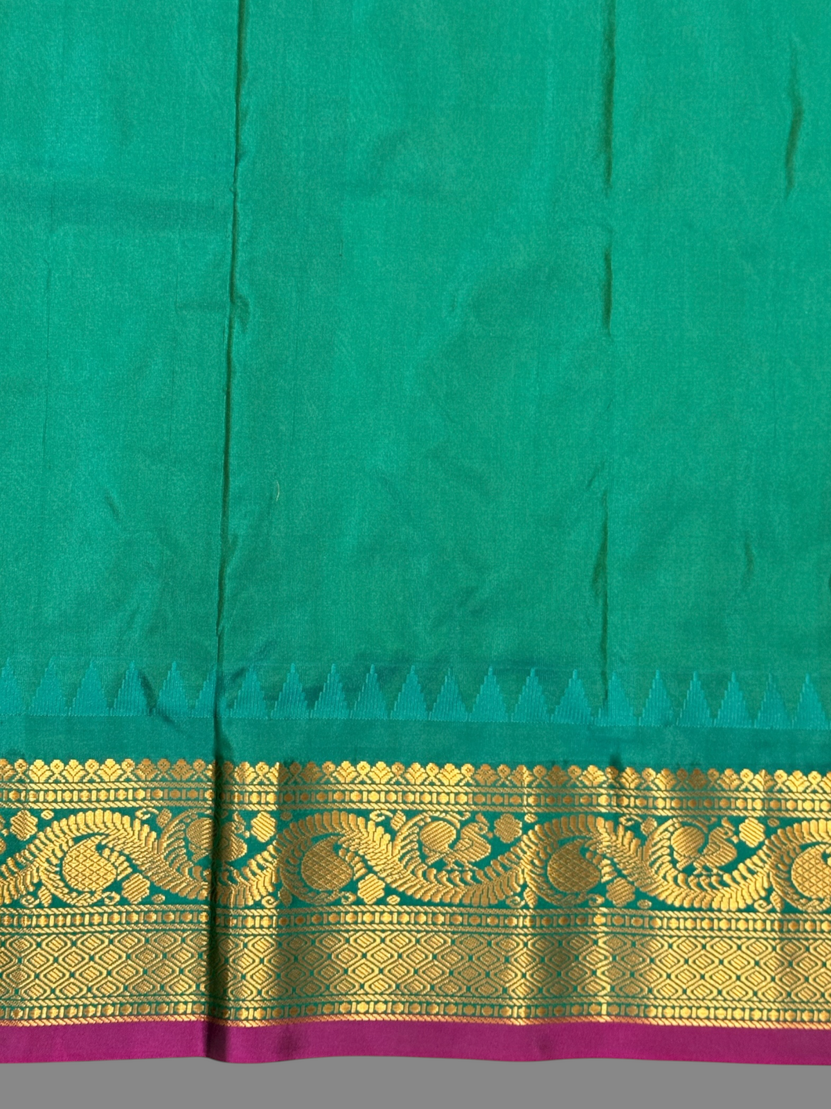 Shilpi  Border Cream Gold Pure Silk Saree