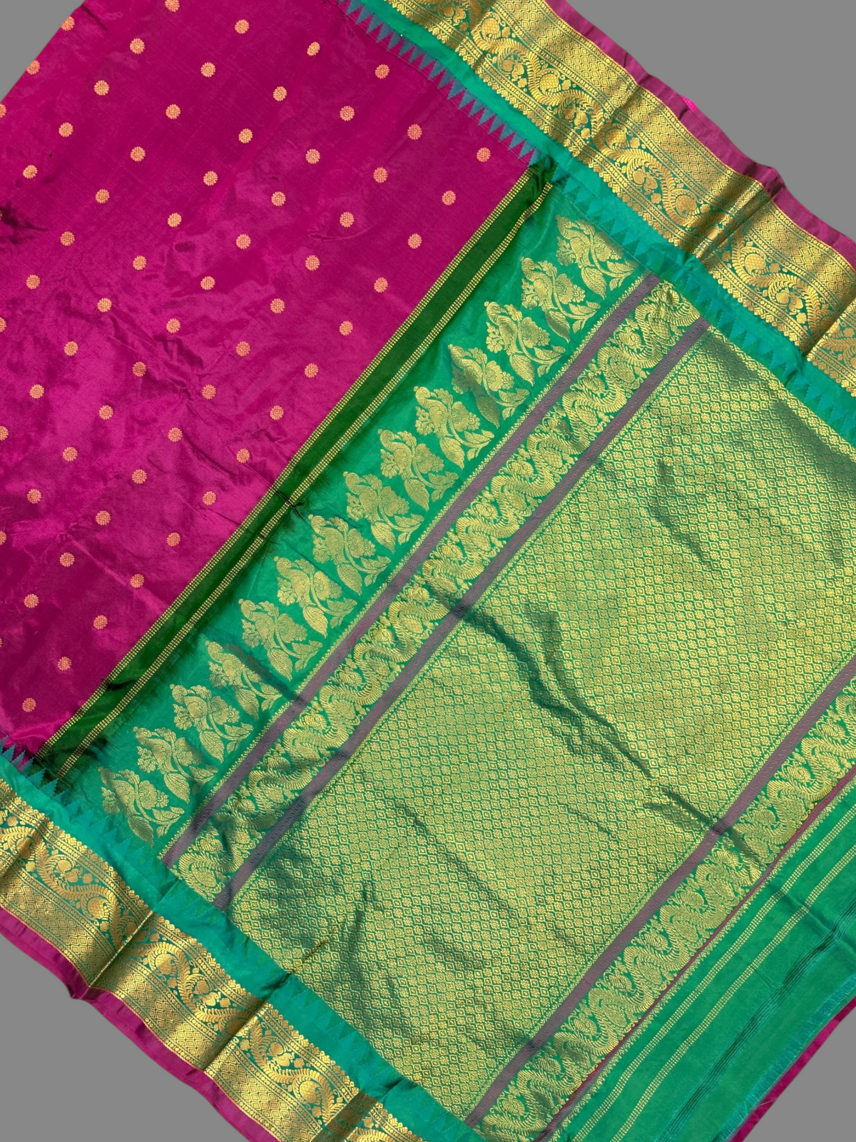 Shilpi Border Magenta Pure Silk Saree
