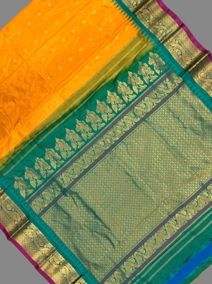 Shilpi Border Canary Yellow Pure Silk Saree