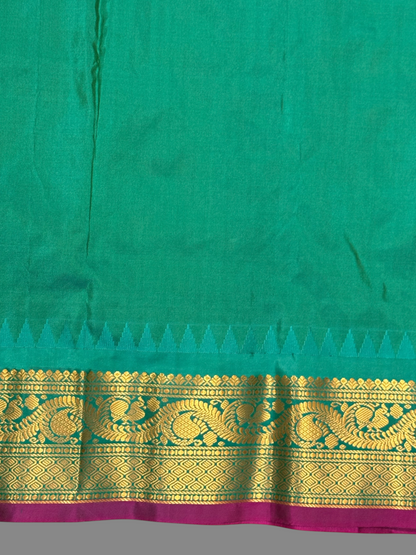 Shilpi Border Saffron Orange Pure Silk Saree