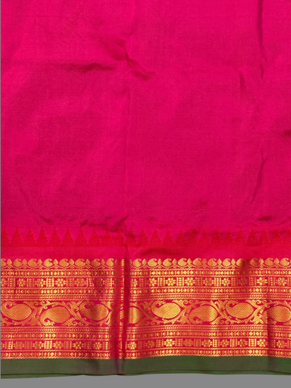 Bridal Big Checks Butta Lime Green Pure Silk Sarees