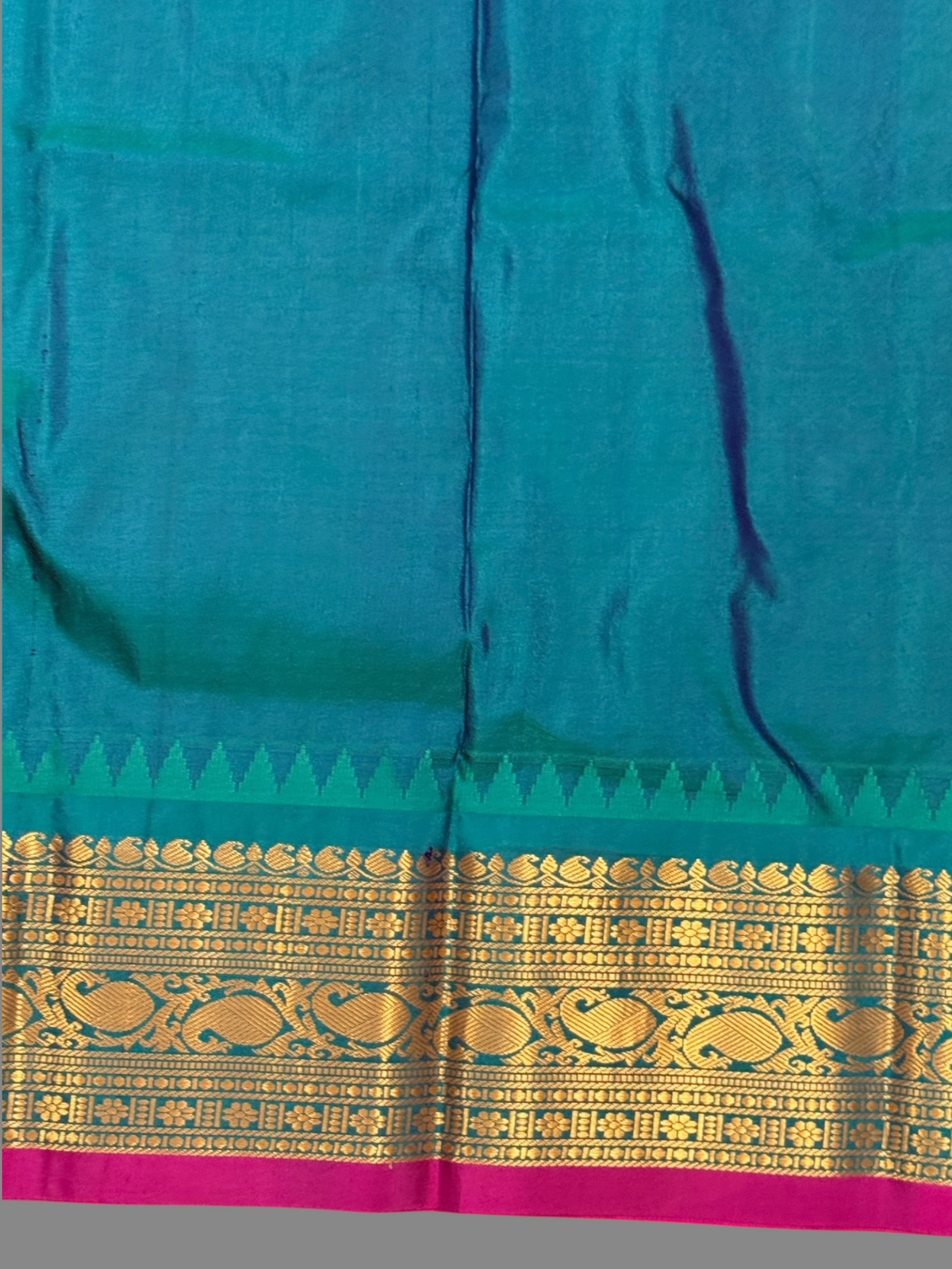 Bridal Big Checks Butta Half White Pure Silk Sarees