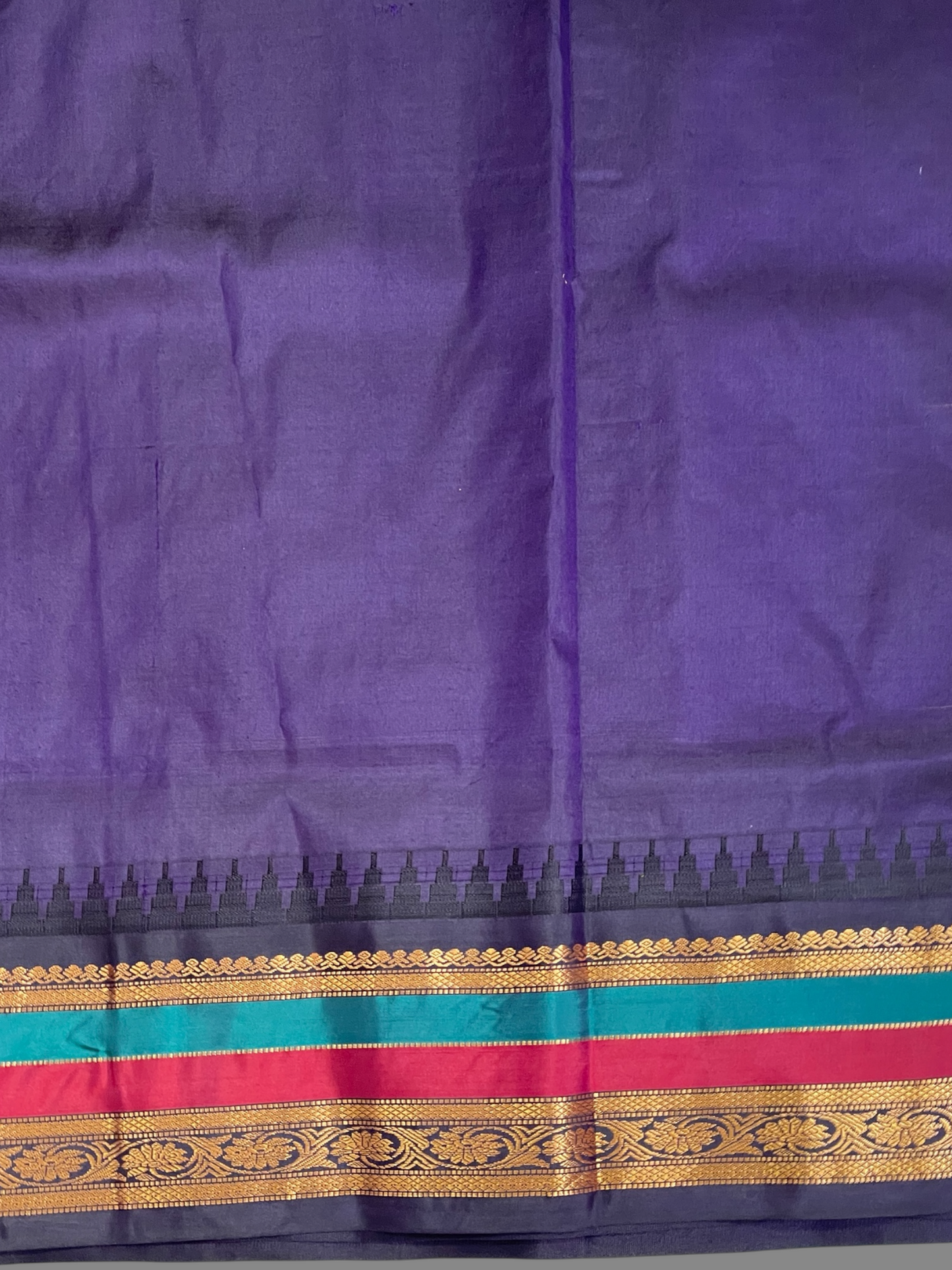 Gap Border Checks Gold Pure Silk Saree