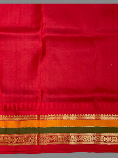 Gap Border Checks Light Sea Green Pure Silk Saree