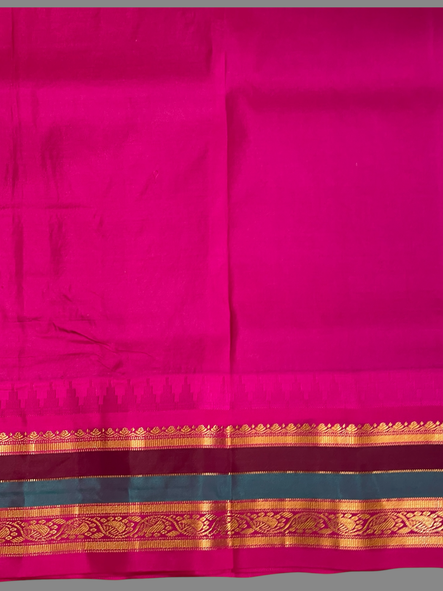 Gap Border Checks Light Lemon Green Pure Silk Saree