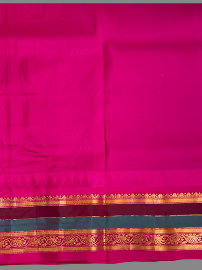 Gap Border Checks Light Lemon Green Pure Silk Saree