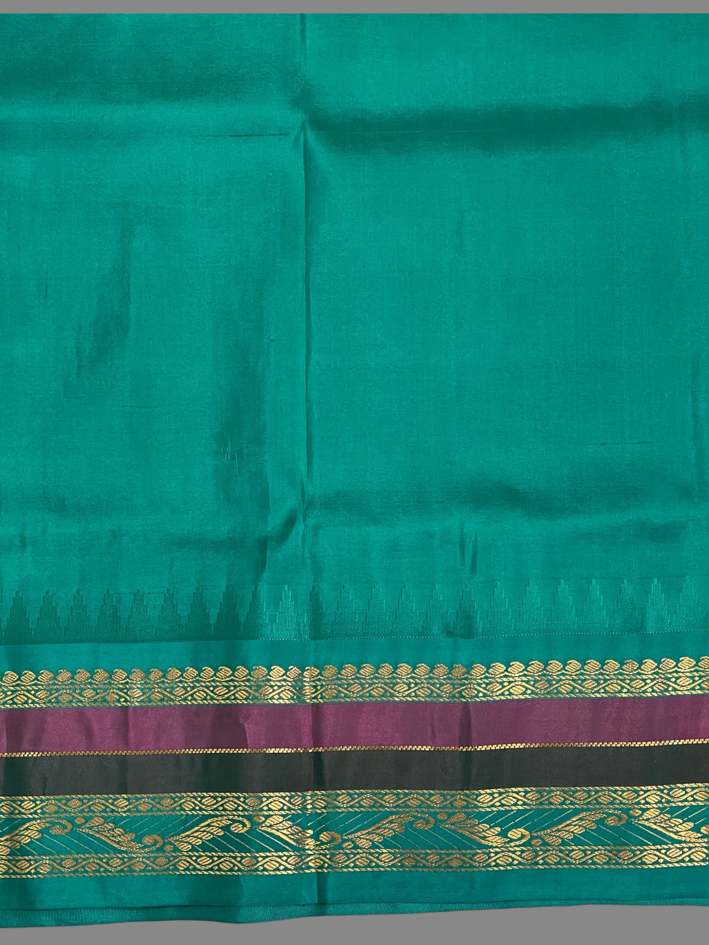 Gap Border Checks Navy Blue Pure Silk Saree