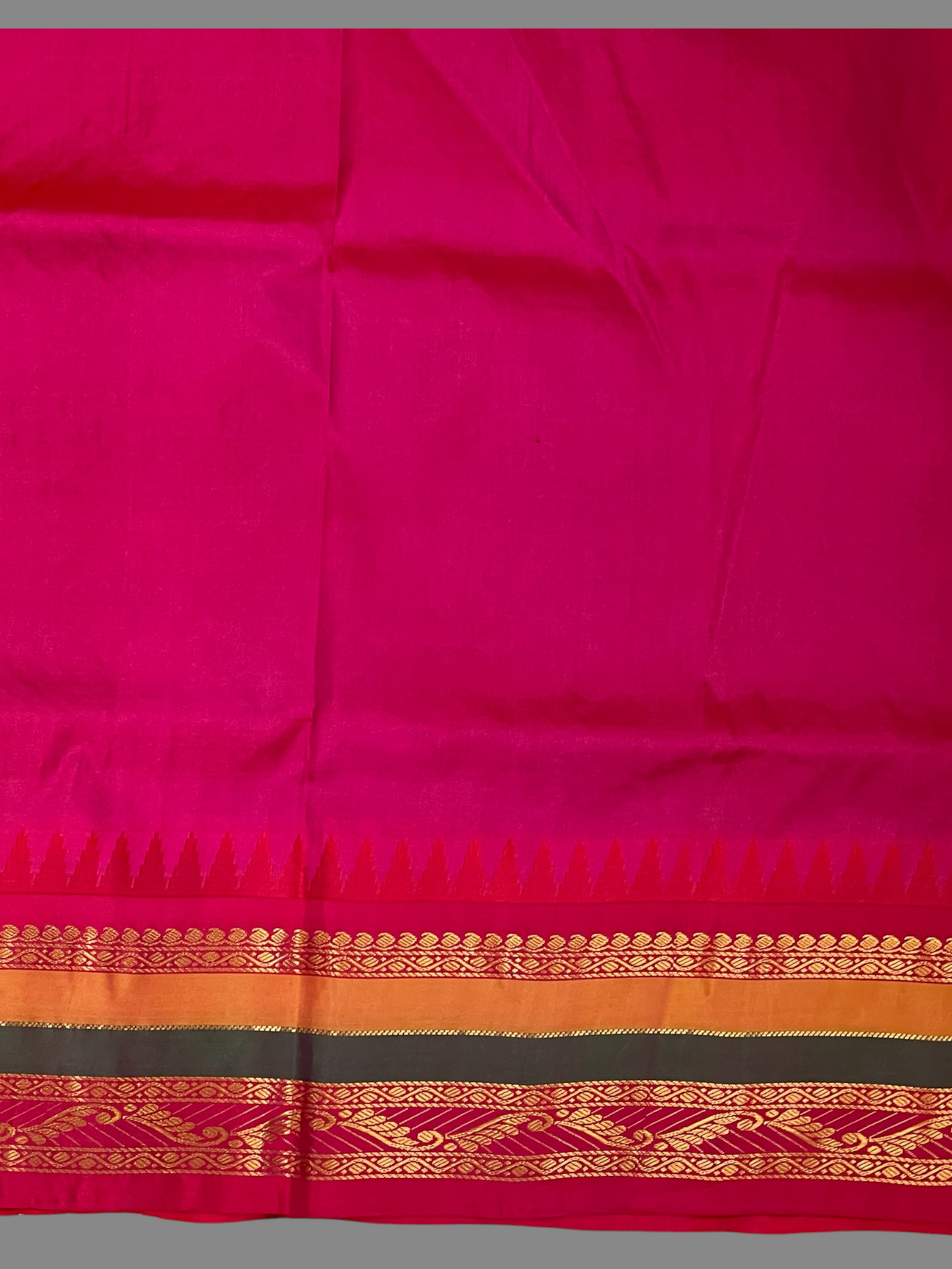 Gap Border Checks Teal Sea Pure Silk Saree