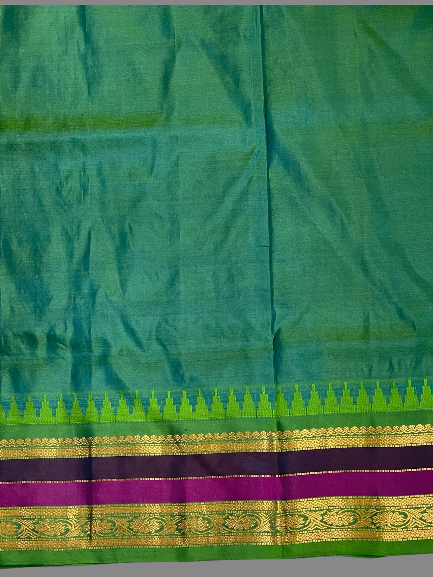 Gap Border Checks Dark Blue Pure Silk Saree