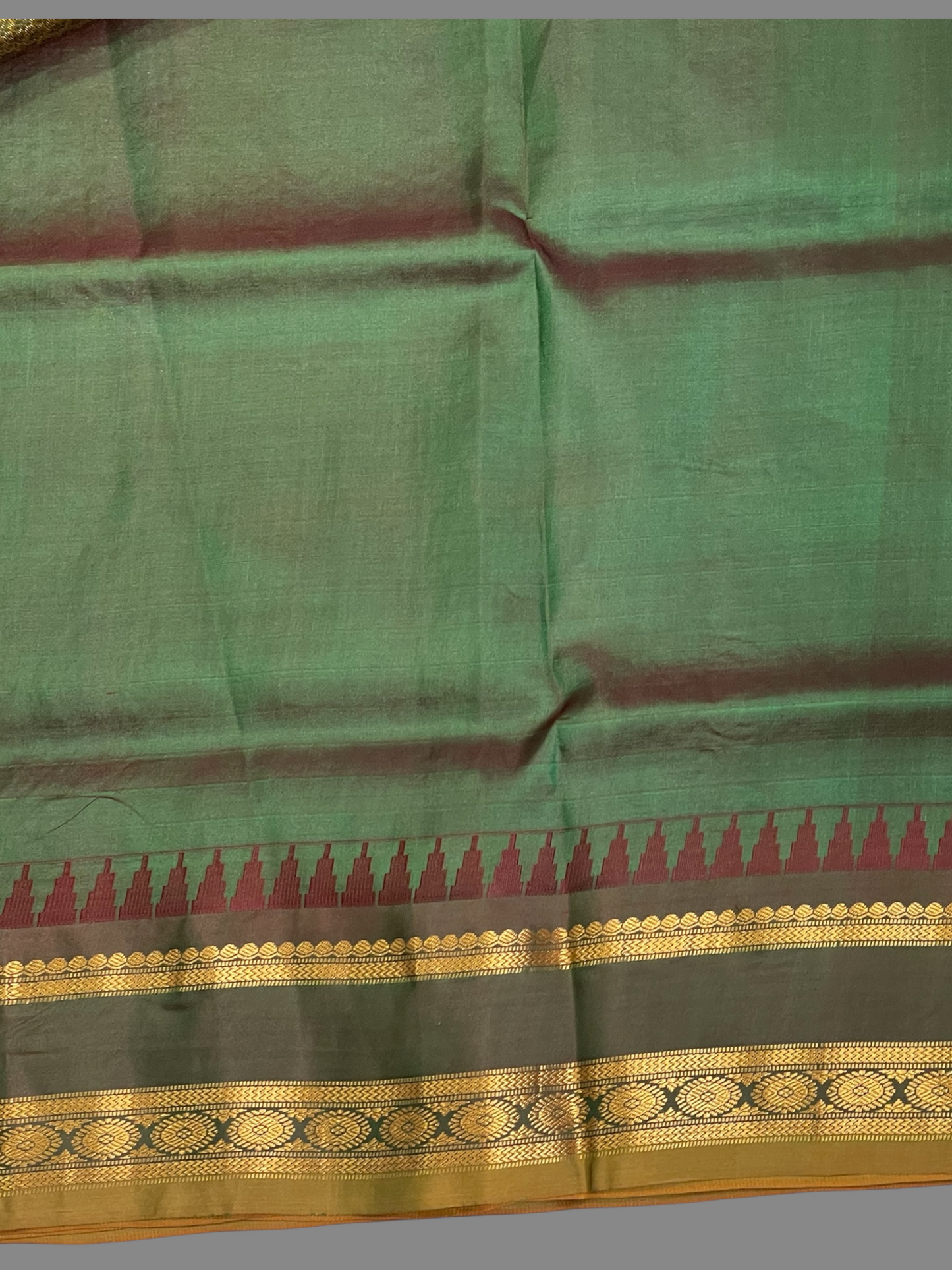 Gap Border Checks Light  Blue Pure Silk Saree
