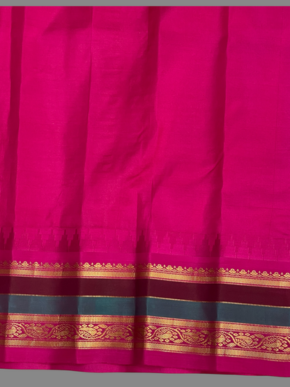 Gap Border Checks Yellow  Pure Silk Saree