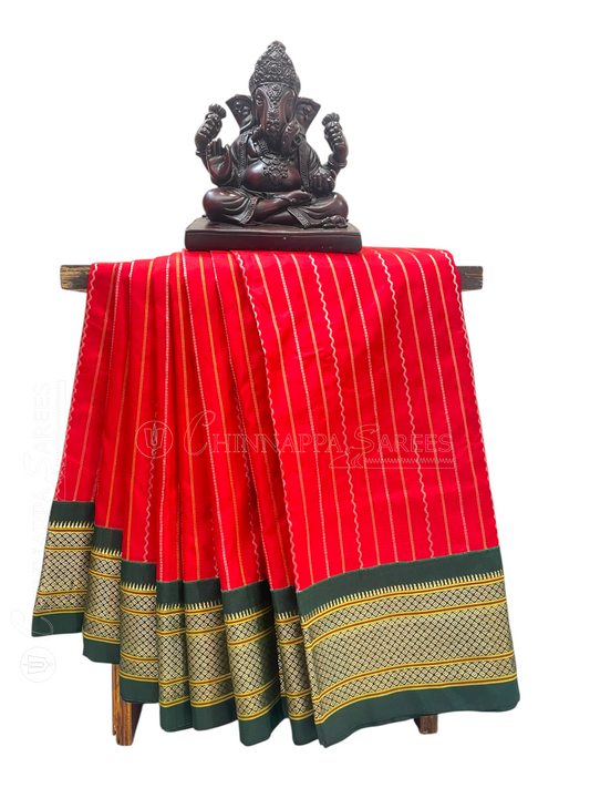 Pure Paithani Red Silk Saree