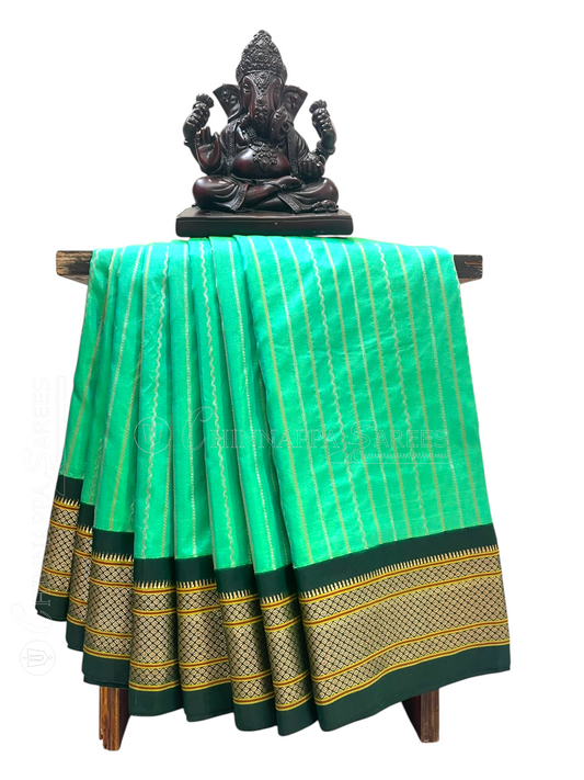 Pure Paithani Mint Green Silk Saree