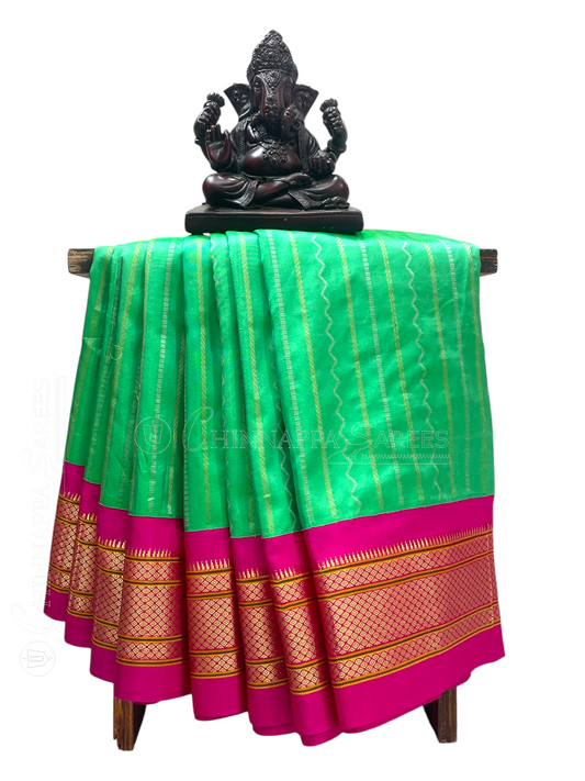 Pure Paithani Green Silk Saree