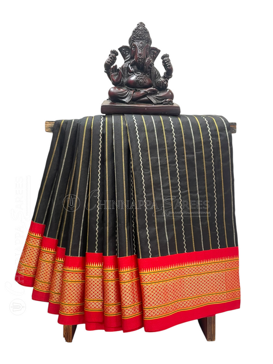 Pure Paithani Black Silk Saree