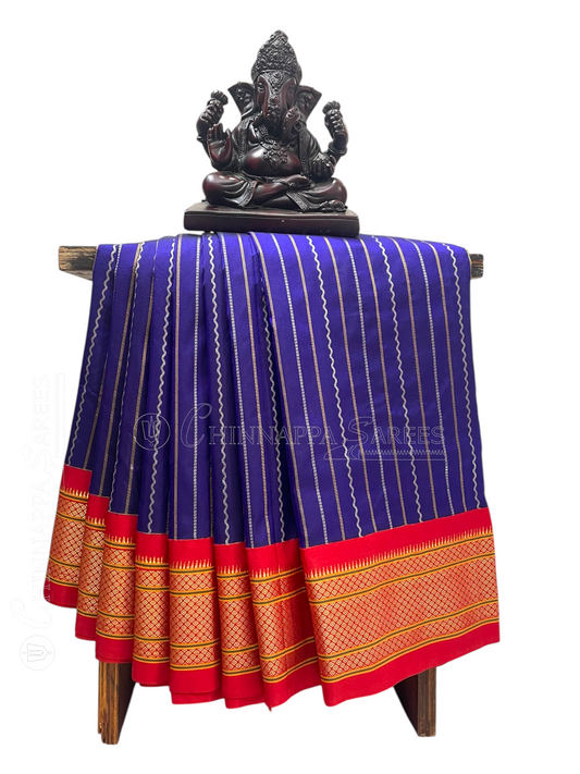 Pure Paithani Royal Blue Silk Saree