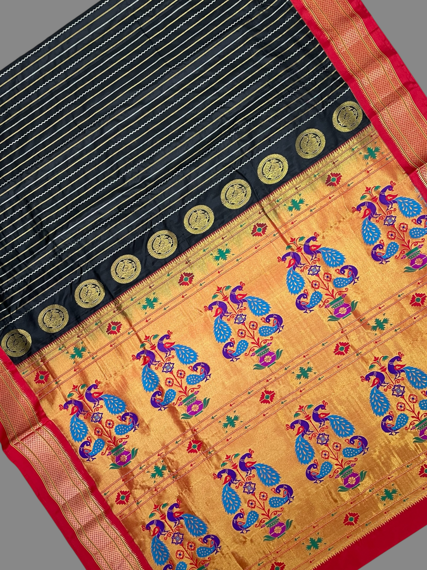 Pure Paithani Black Silk Saree