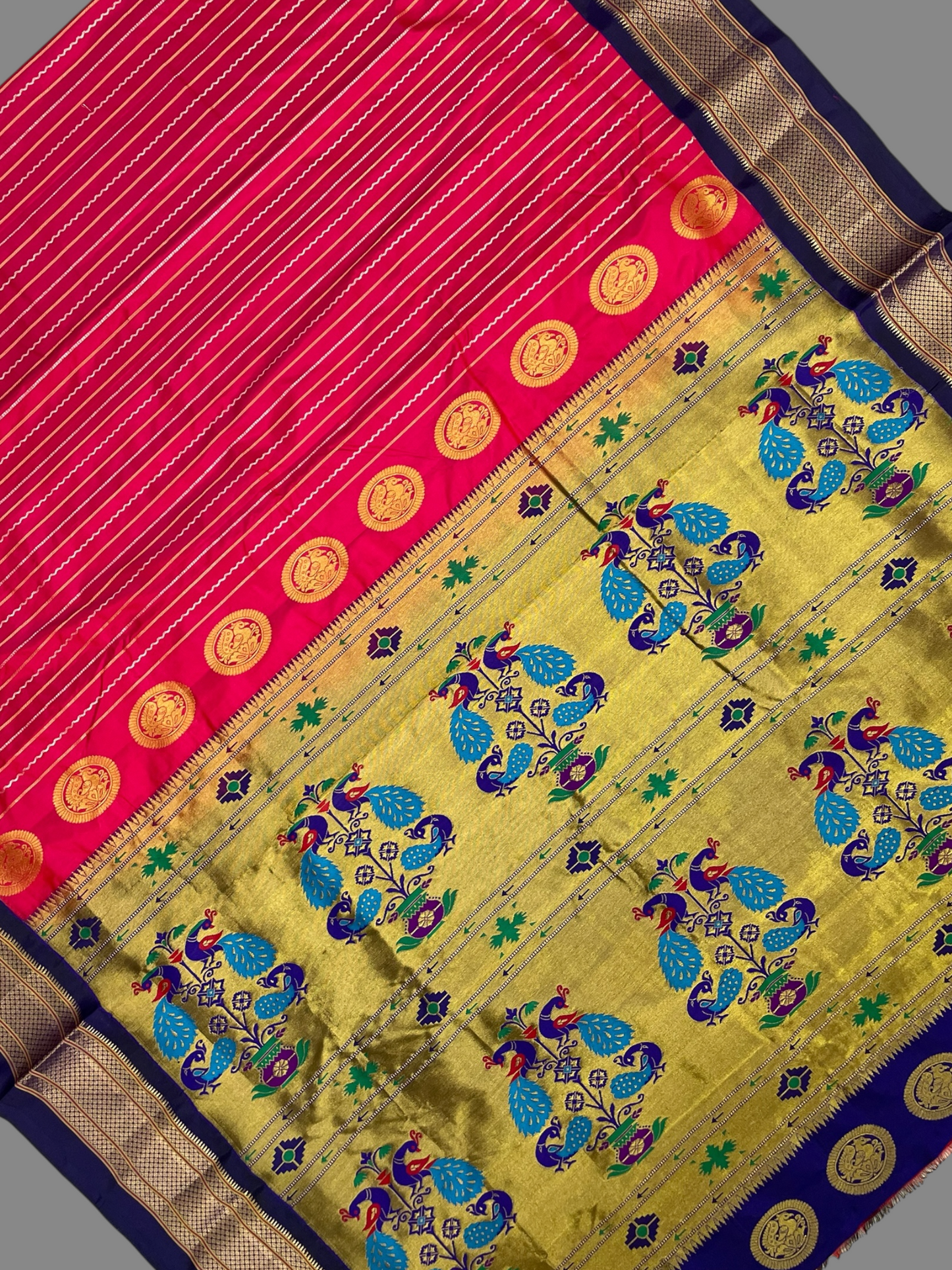 Pure Paithani Pink Silk Saree