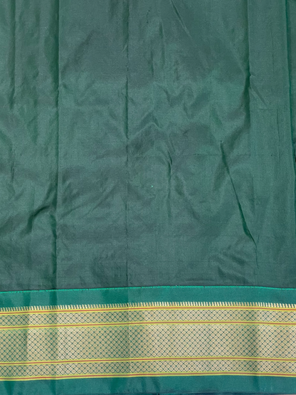 Pure Paithani Parrot Green Silk Saree