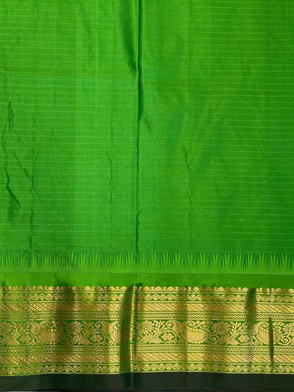 Gadwal Small Checks Butta Yellow Pure Silk Sarees