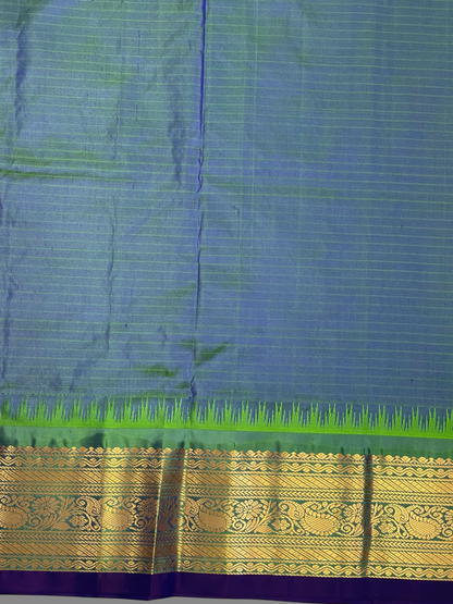 Gadwal Small Checks Butta Light Lavender Pure Silk Sarees