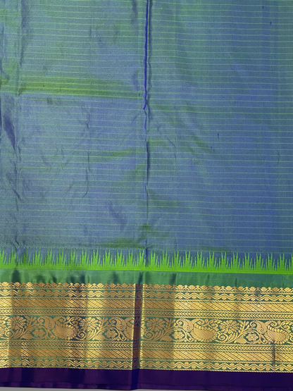Gadwal Small Checks Butta Light Peach Pure Silk Sarees