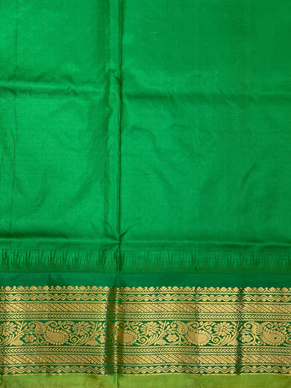 Gadwal Small Checks Butta Dark Blue Pure Silk Sarees
