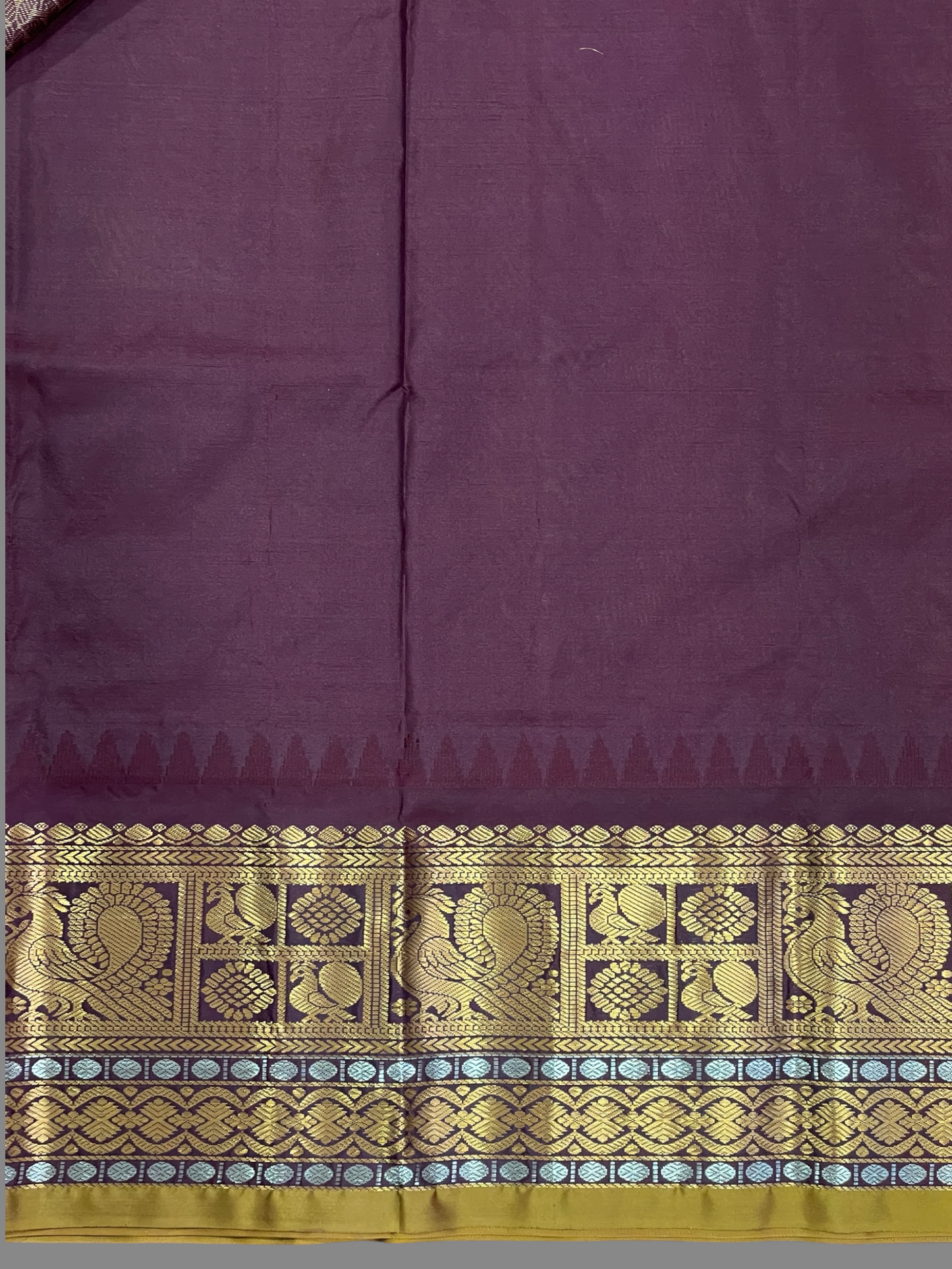 Gadwal Peacock Border Light Golden Yellow Silk Saree