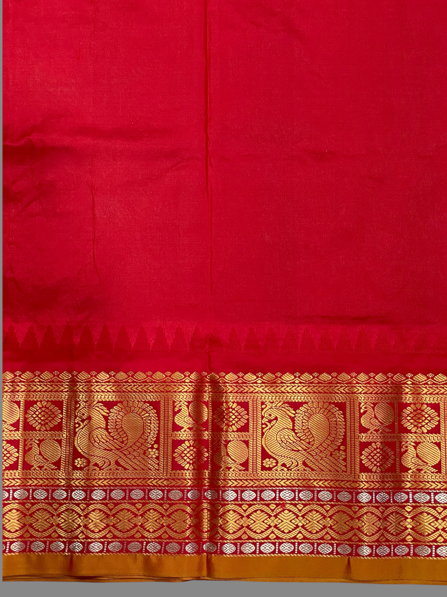 Gadwal Peacock Border Mint Green Silk Saree