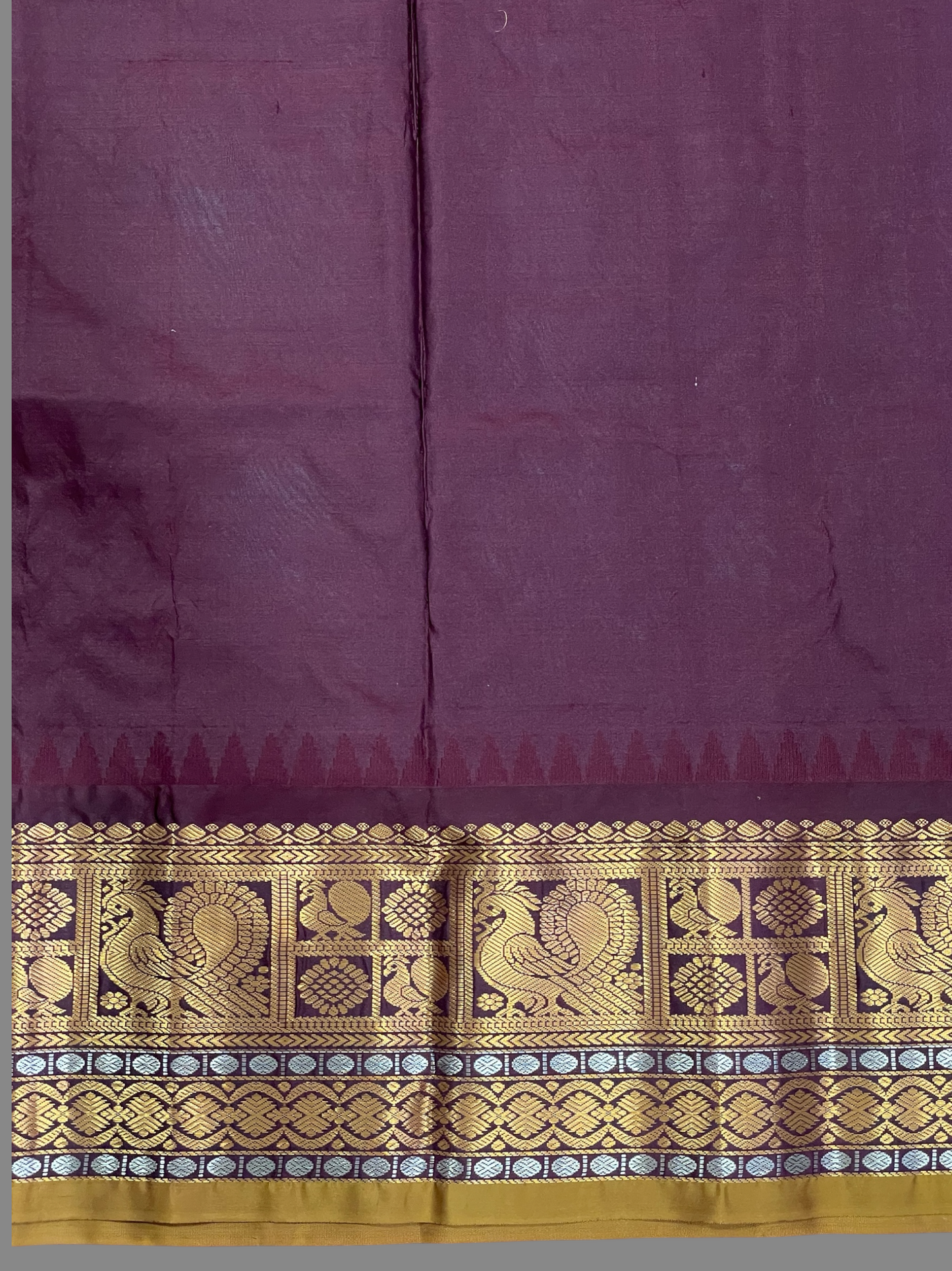 Gadwal Peacock Border Light Blue Silk Saree