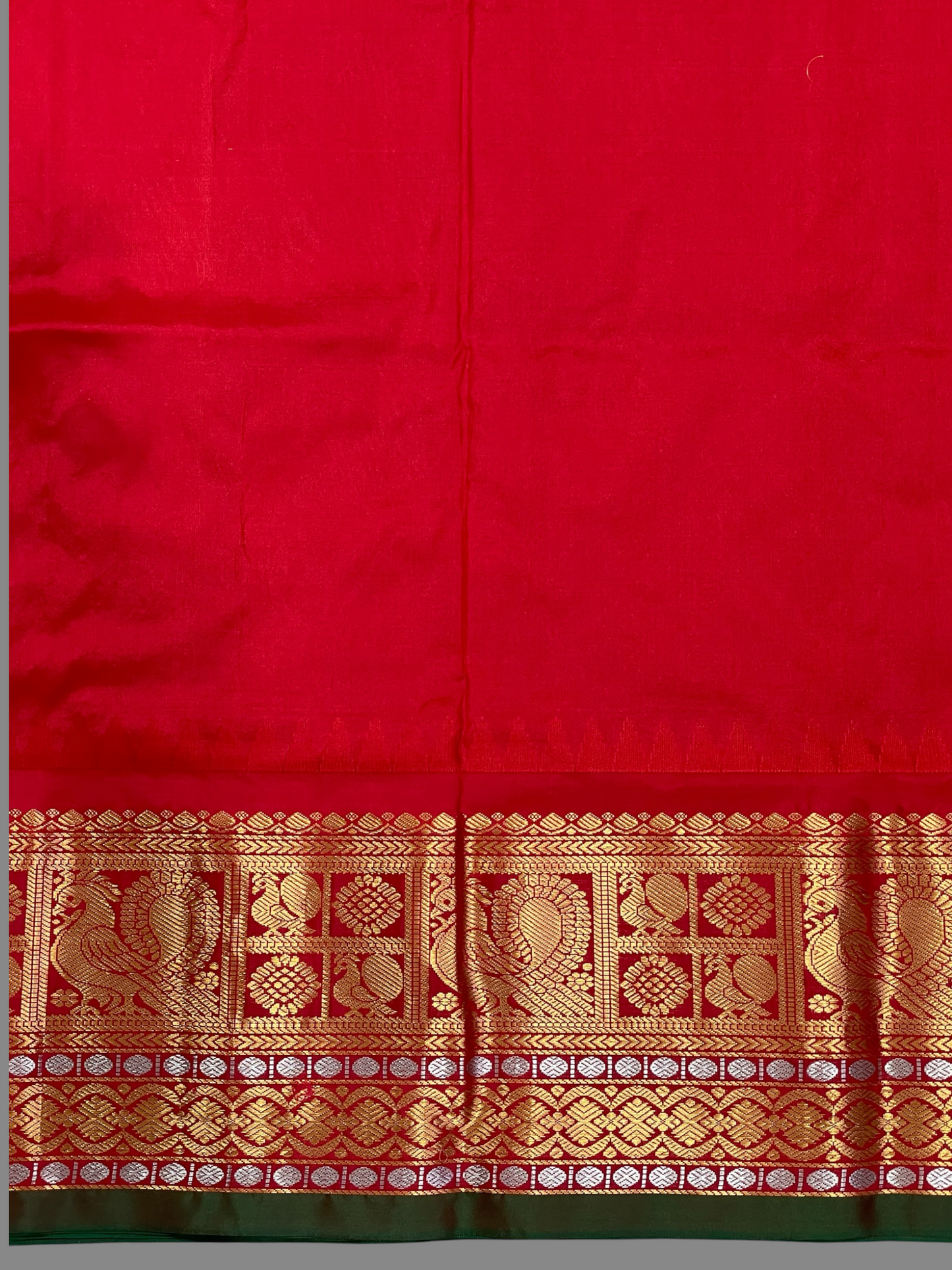 Gadwal Peacock Border Yellow Silk Saree