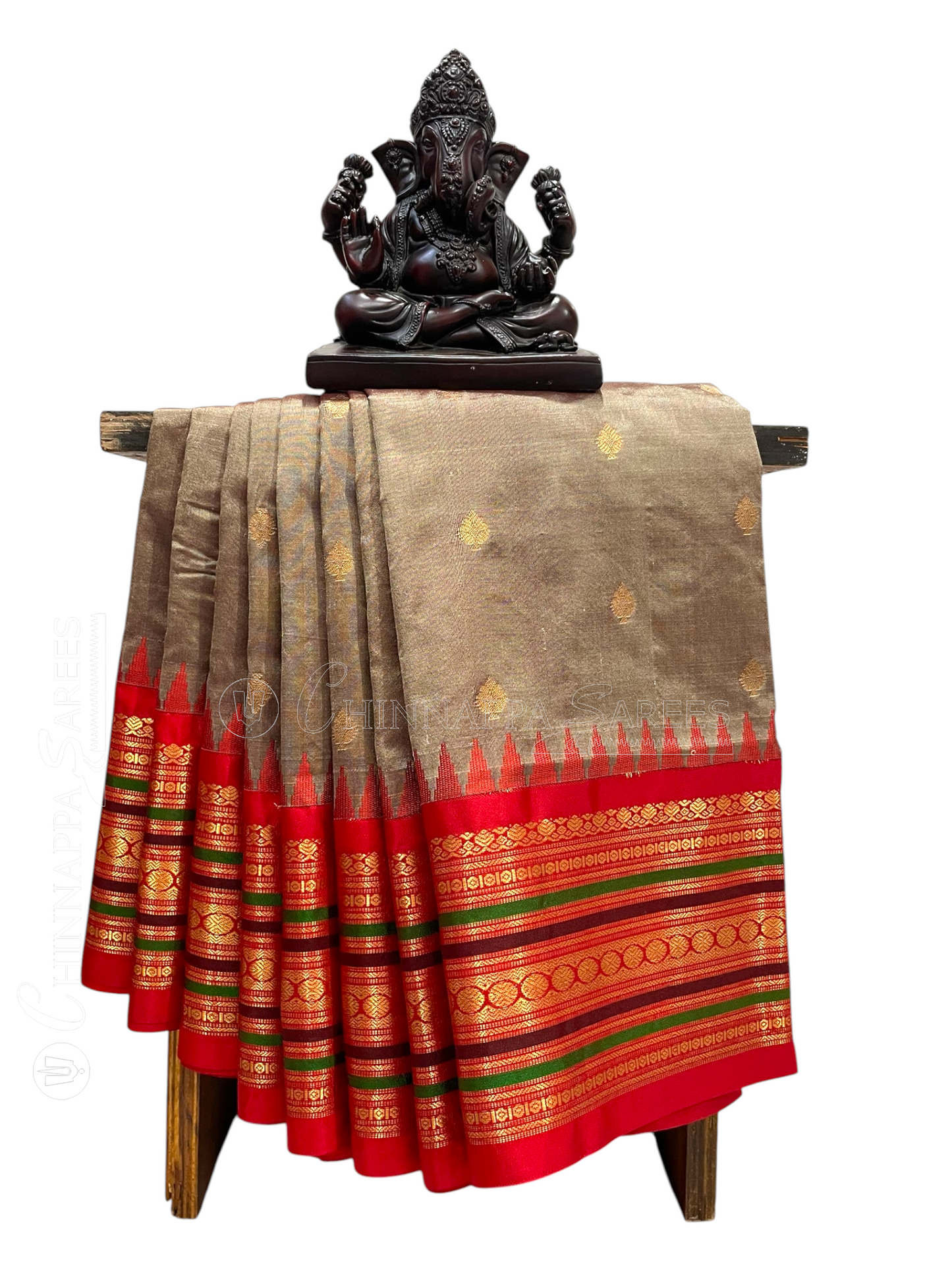 Varsha Border Grey Pure Silk Saree