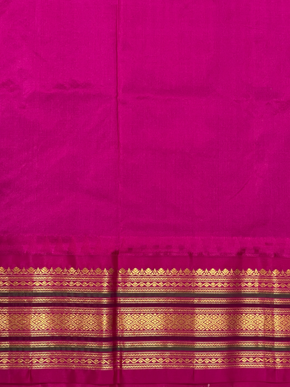 Varsha Border Dark Purple Pure Silk Saree