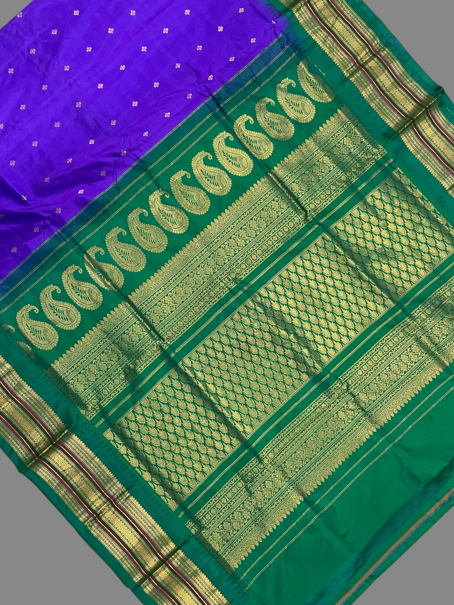 Varsha Border Violet Pure Silk Saree
