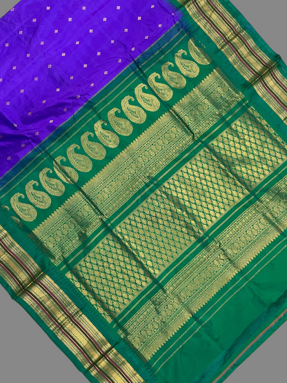 Varsha Border Violet Pure Silk Saree