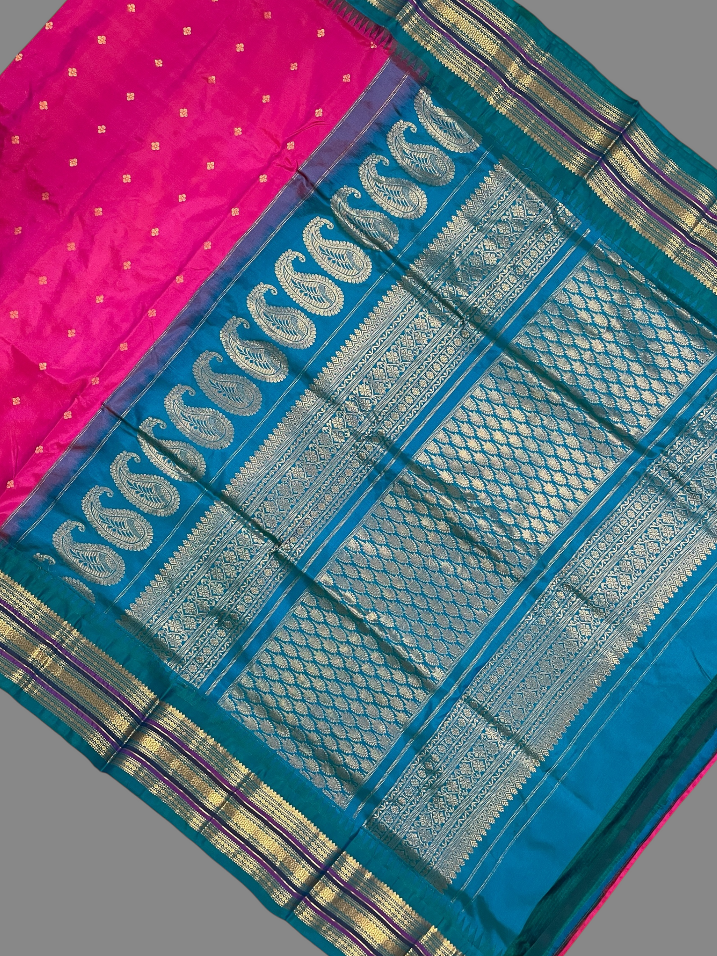 Varsha Border Hot Pink Pure Silk Saree