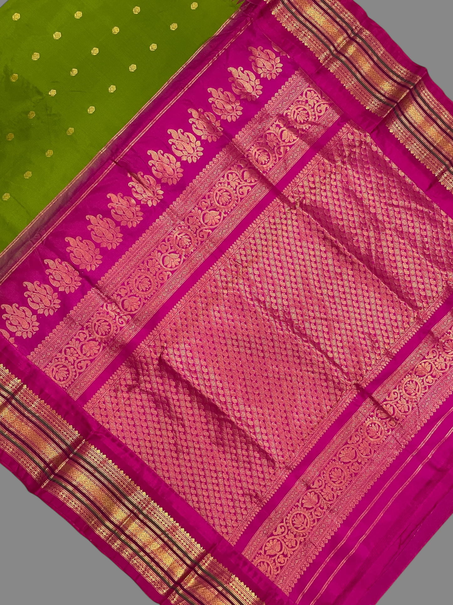 Varsha Border Green Pure Silk Saree