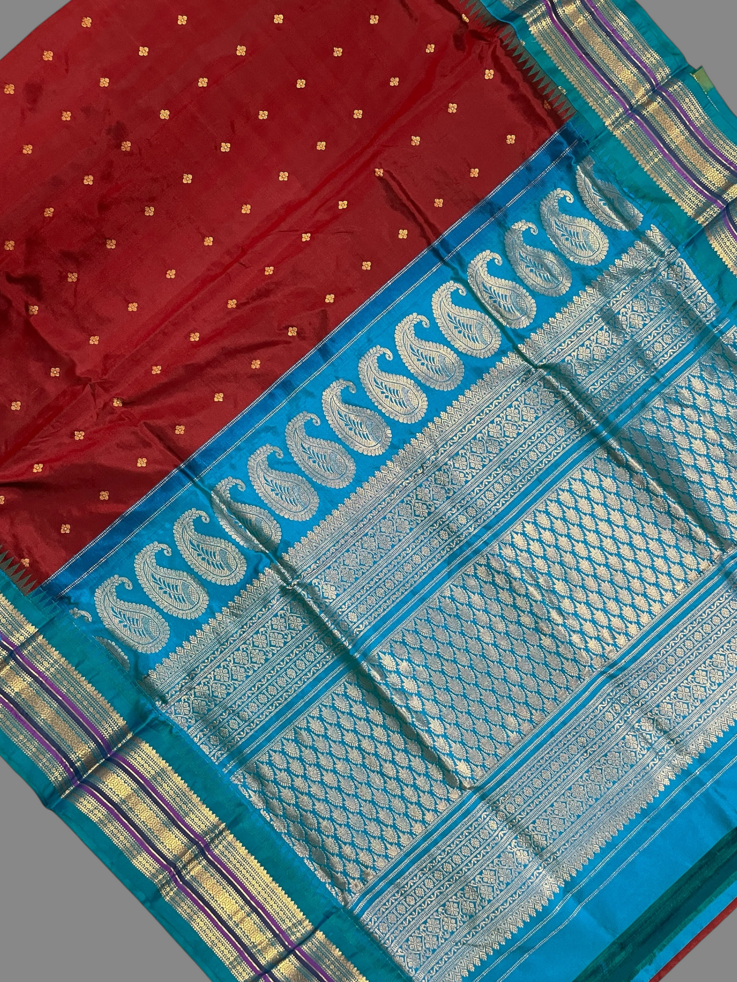 Varsha Border Maroon Pure Silk Saree