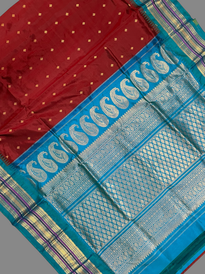 Varsha Border Maroon Pure Silk Saree