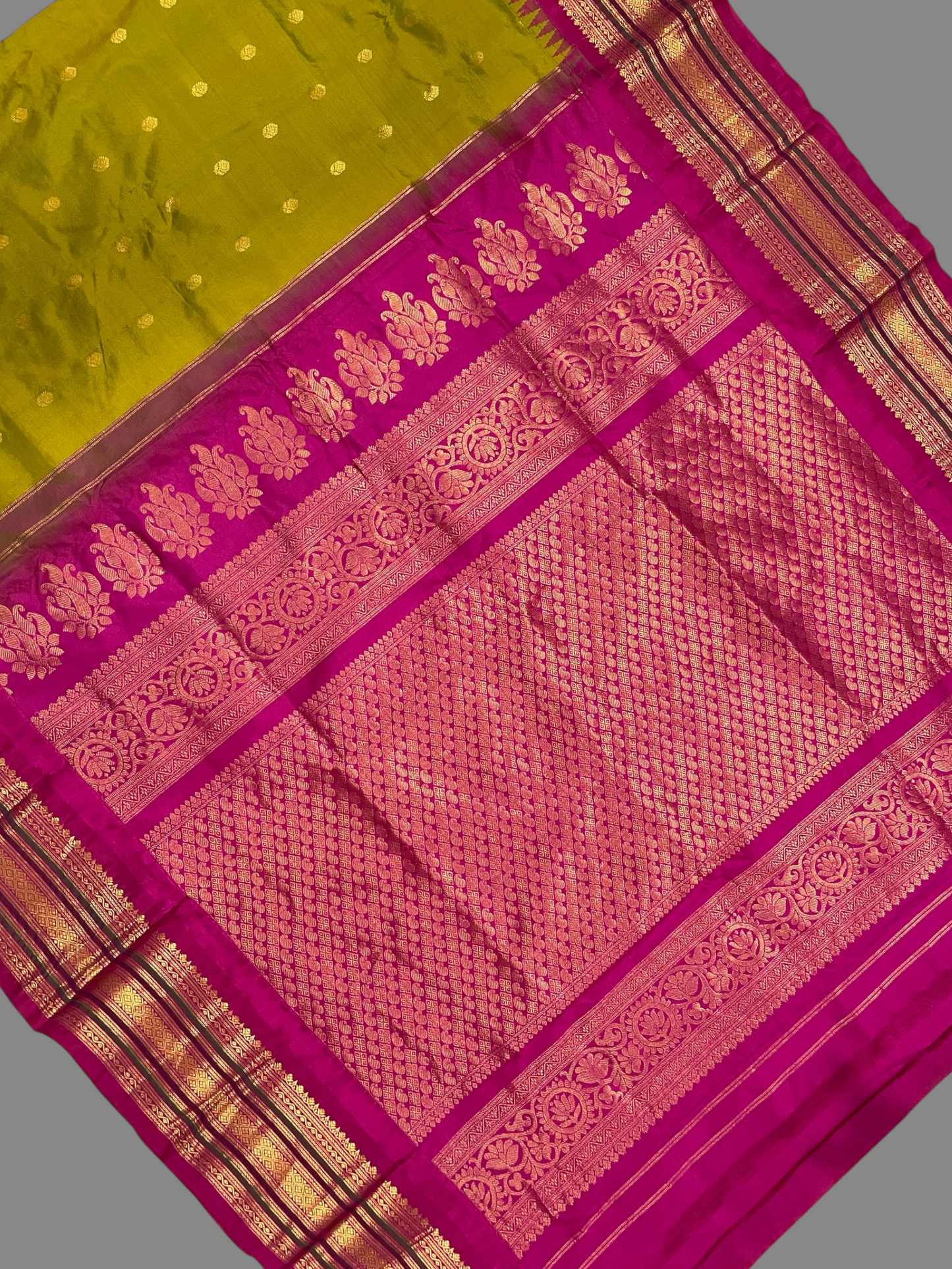 Varsha Border Mehendi Green Pure Silk Saree