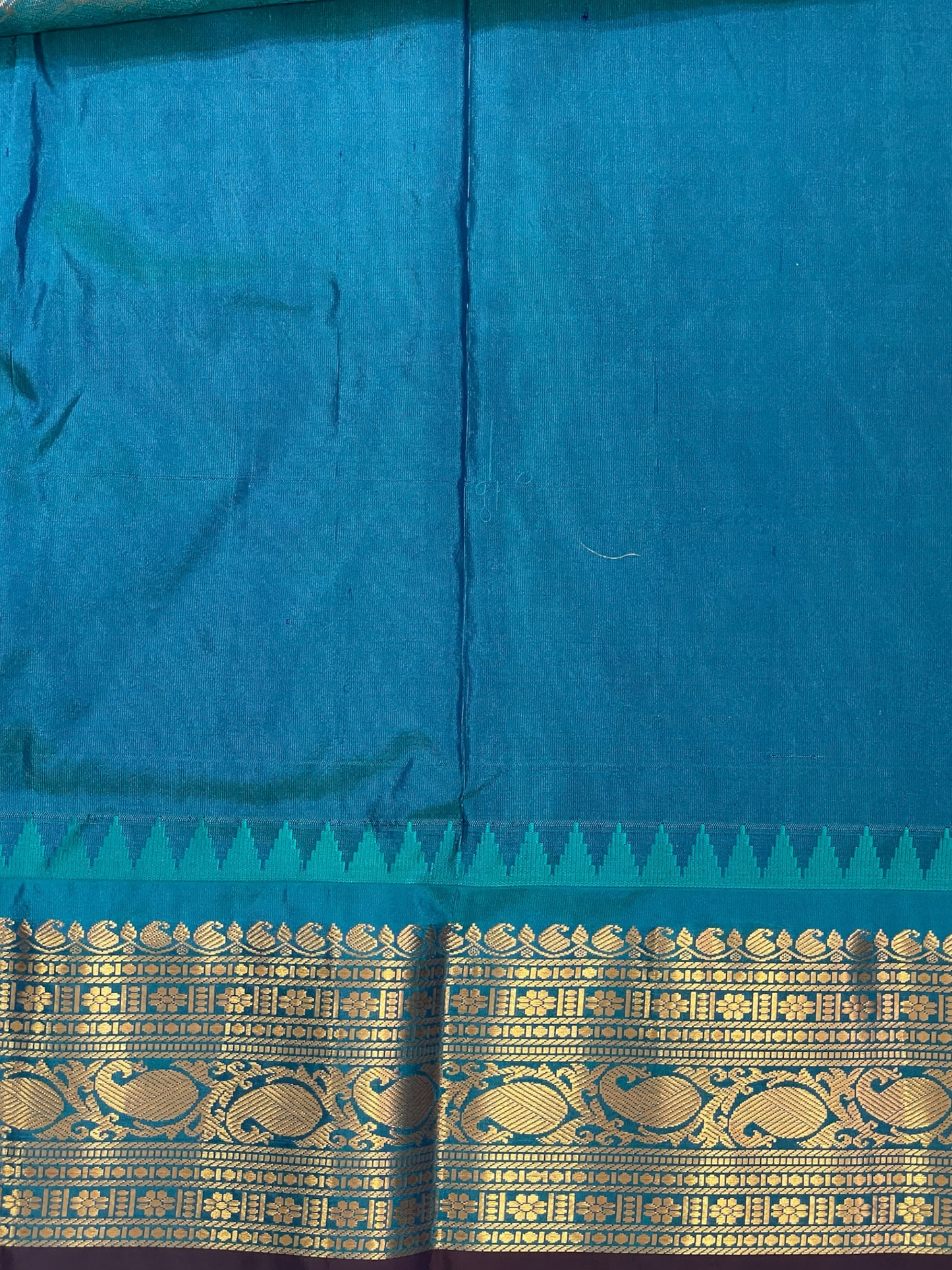 Bridal Big Checks Butta Navy Blue Pure Silk Sarees