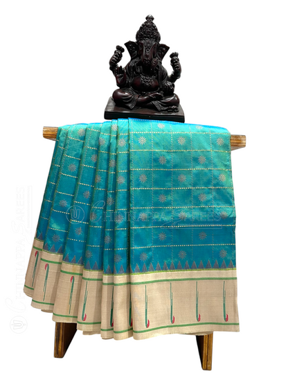 Pure Paithani Sea Green Silk Saree