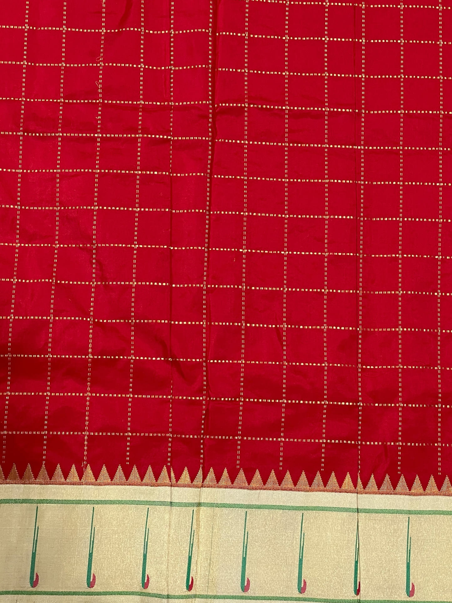 Pure Paithani Red Silk Saree