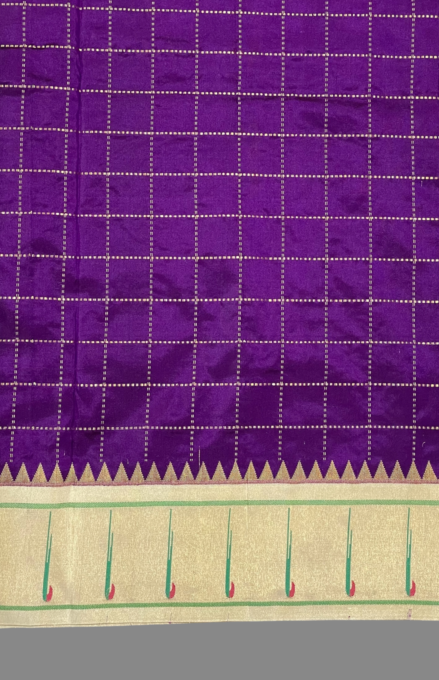 Pure Paithani Dark Magenta Silk Saree